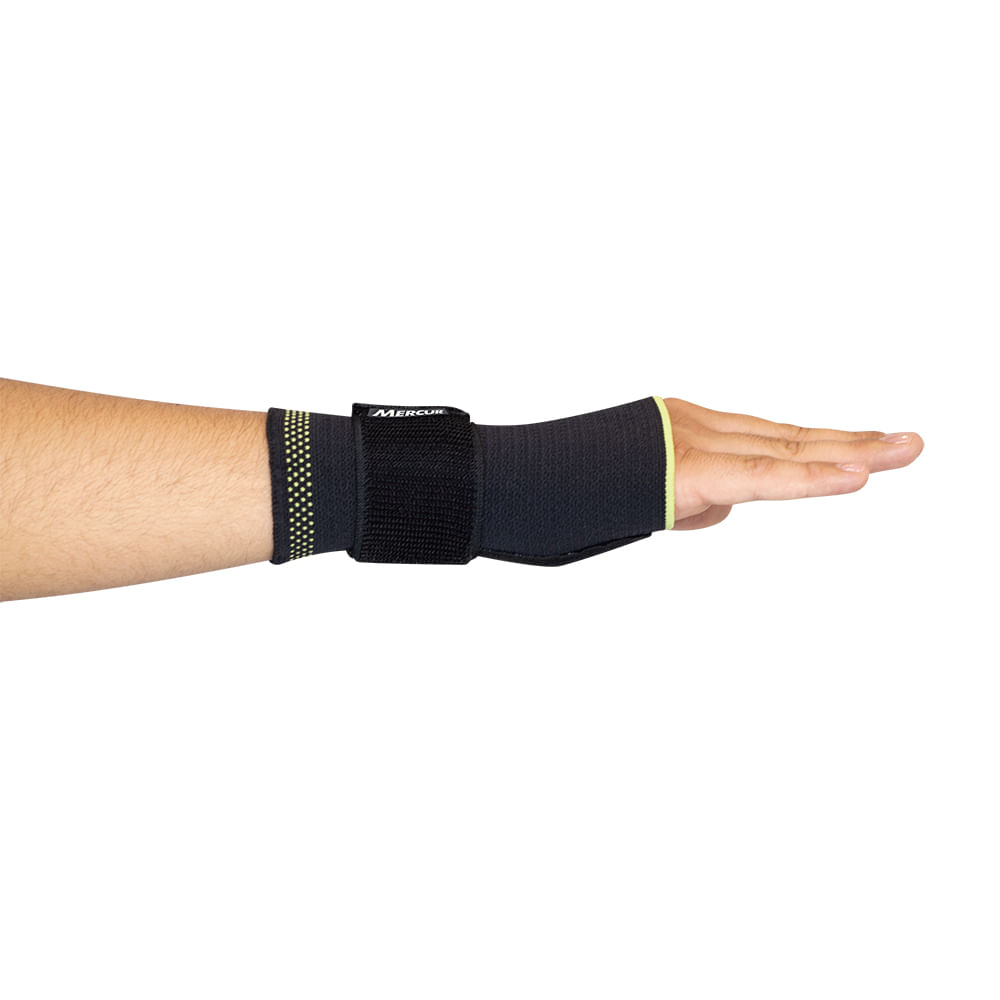 Munhequeira Compressiva Elástica com Tala Direita Preto/Verde Tamanho M - Imagem 3
