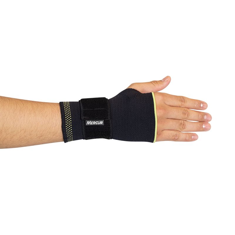 Munhequeira Compressiva Elástica com Tala Direita Preto/Verde Tamanho G