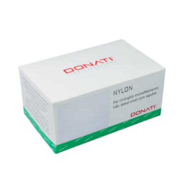 Fio de Sutura Nylon Monofilamento Preto 5-0 com Agulha 2,5cm 1/2 Caixa com 24