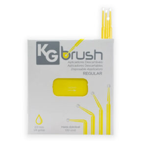 Aplicador KG Brush Regular Kit 100 Unidades Amarelo