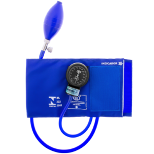 Tensiômetro Adulto Nylon Fecho Azul Royal com Estetoscópio AP0347