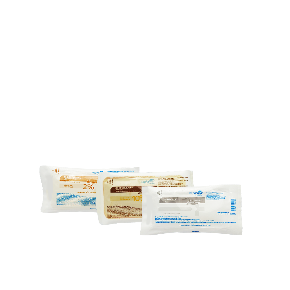 Escova de Assepsia Descartável Estéril com PVPI Scrub