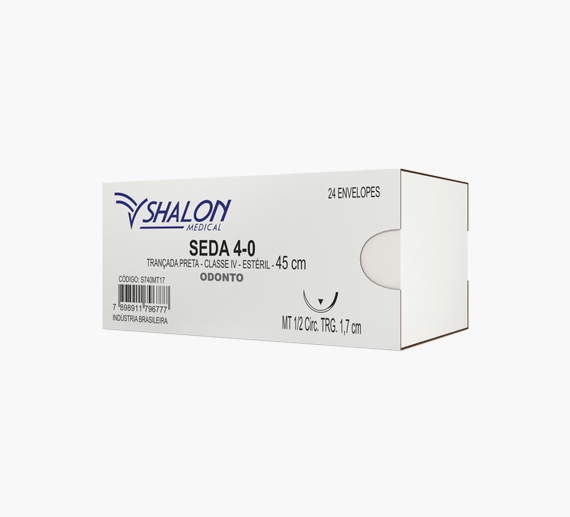 Fio Seda Preta Trançada 3-0 com Agulha 1/2 CT 1,7cm (Caixa 24)