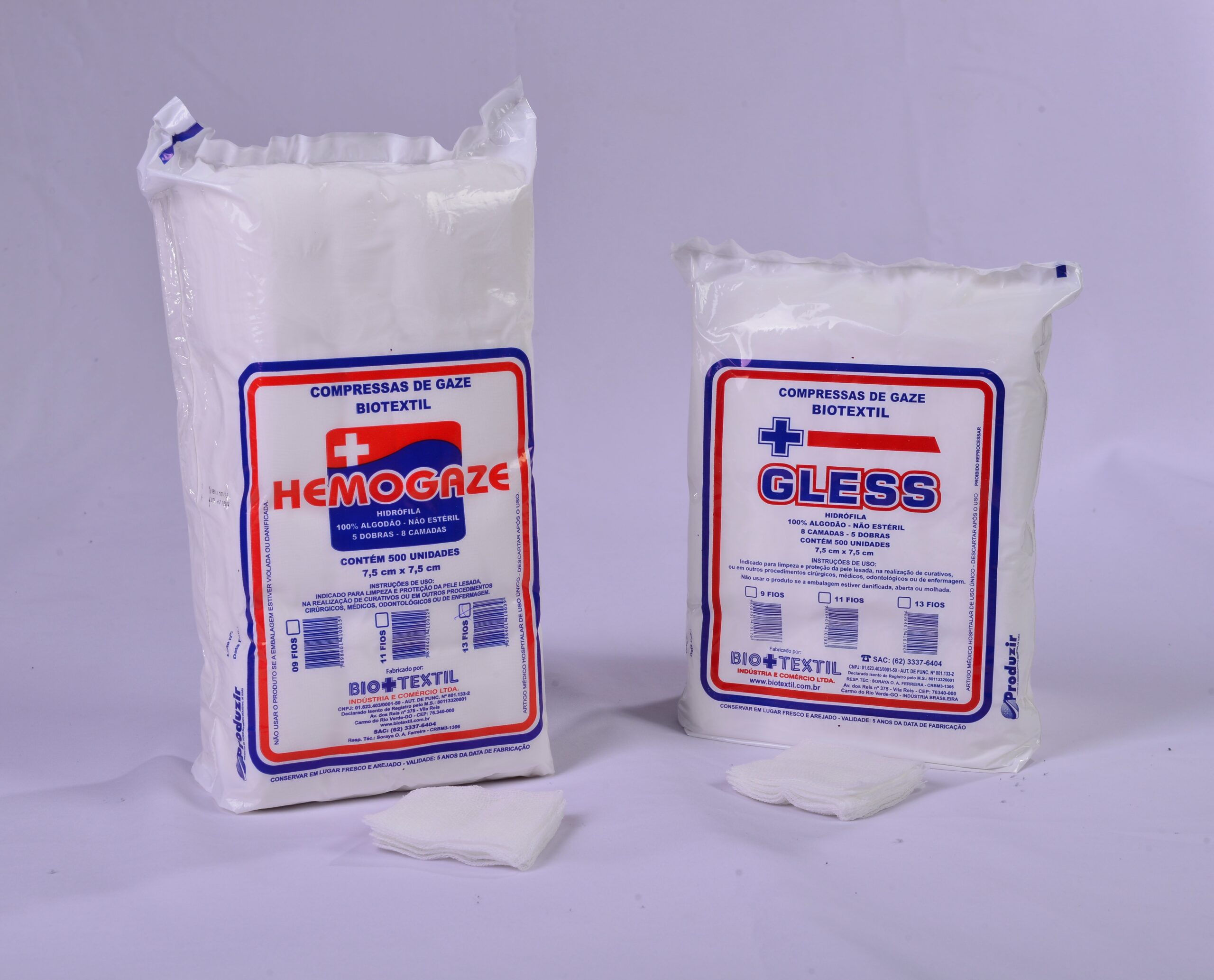 Compressa de Gaze 7,5cm 13 Fios com 500 Unidades