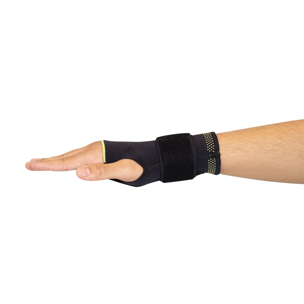 Munhequeira Compressiva Elástica com Tala Direita Preto/Verde Tamanho M - Imagem 5