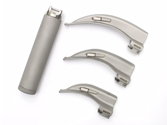 Laringoscópio Convencional Pediátrico Lâminas 0,1,2 CRVLED Aço Inox