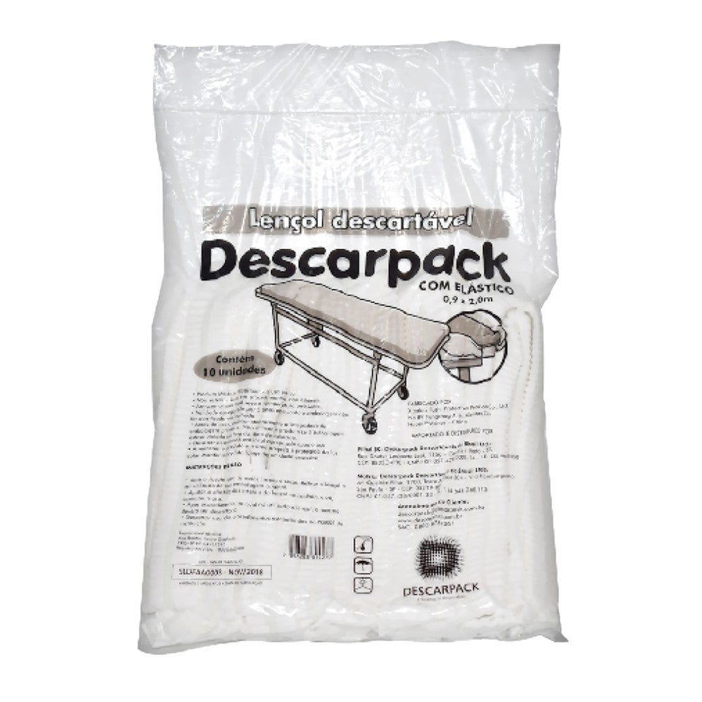 Lençol Descartável com Elástico Pacote com 10