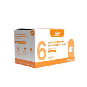 Agulha para Caneta de Insulina 4mm 32G com 100 Unidades