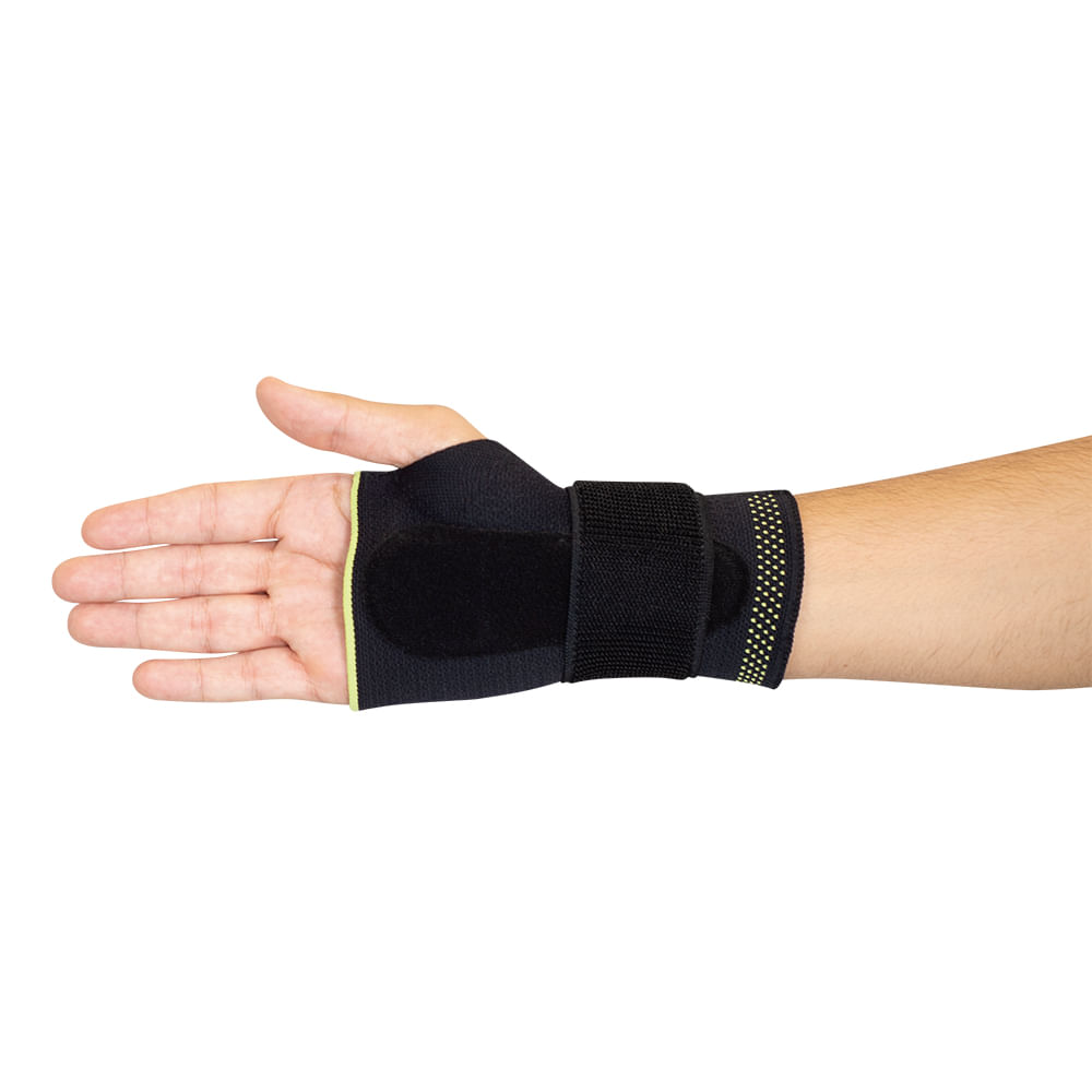 Munhequeira Compressiva Elástica com Tala Direita Preto/Verde Tamanho M - Imagem 4