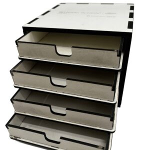 Mini Graveteiro MDF 4 Gavetas Branco
