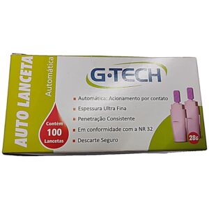 Auto Lanceta G-Tech 28G Caixa com 100 Unidades
