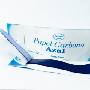 Papel Carbono Azul Dupla Face com 12 Unidades